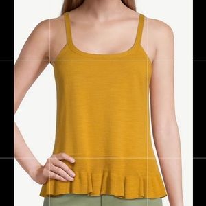 NWT LOFT Ruffle Hem Sweater Tank Size Large